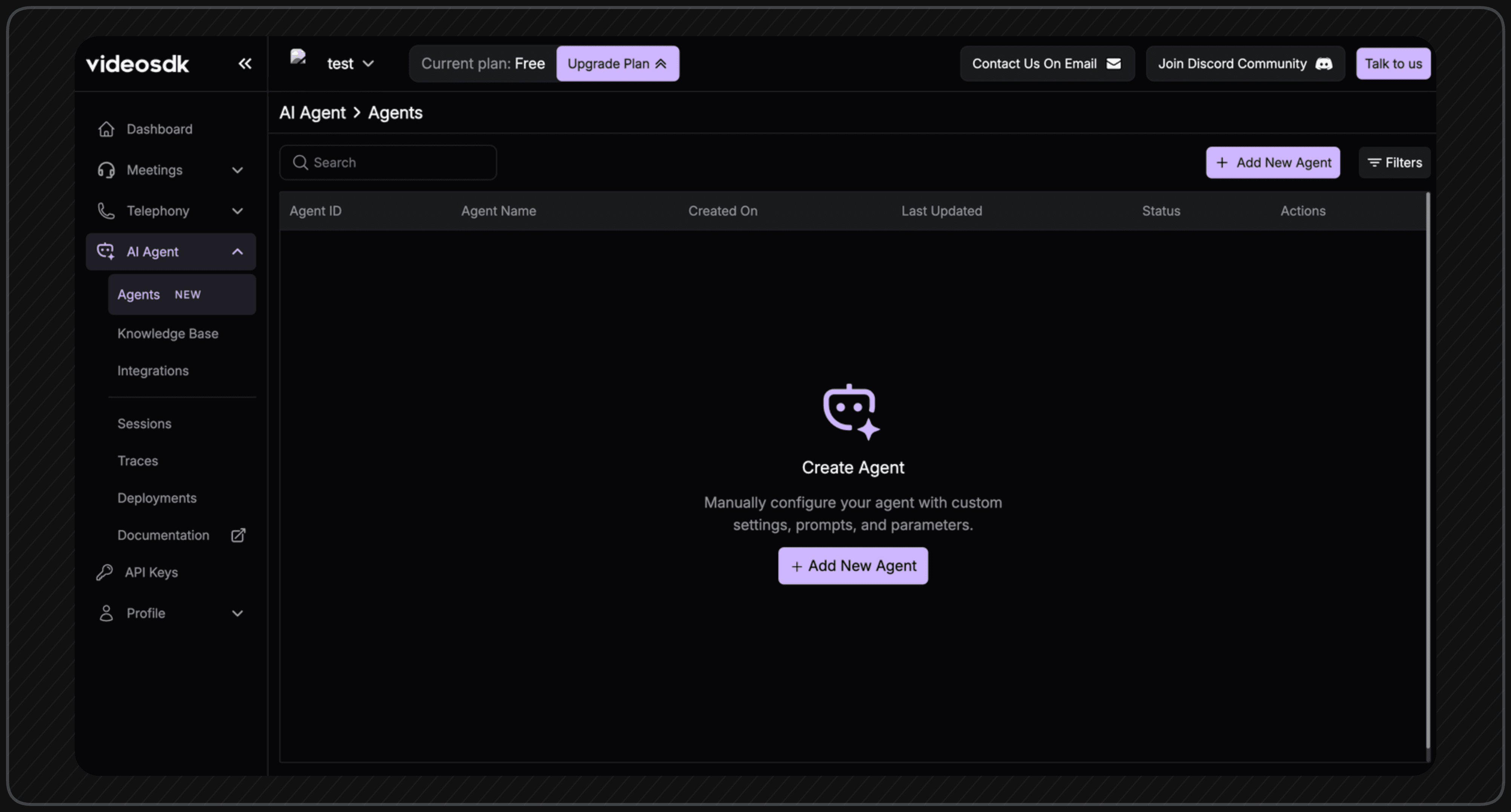 Click Create AI Voice Agent Button