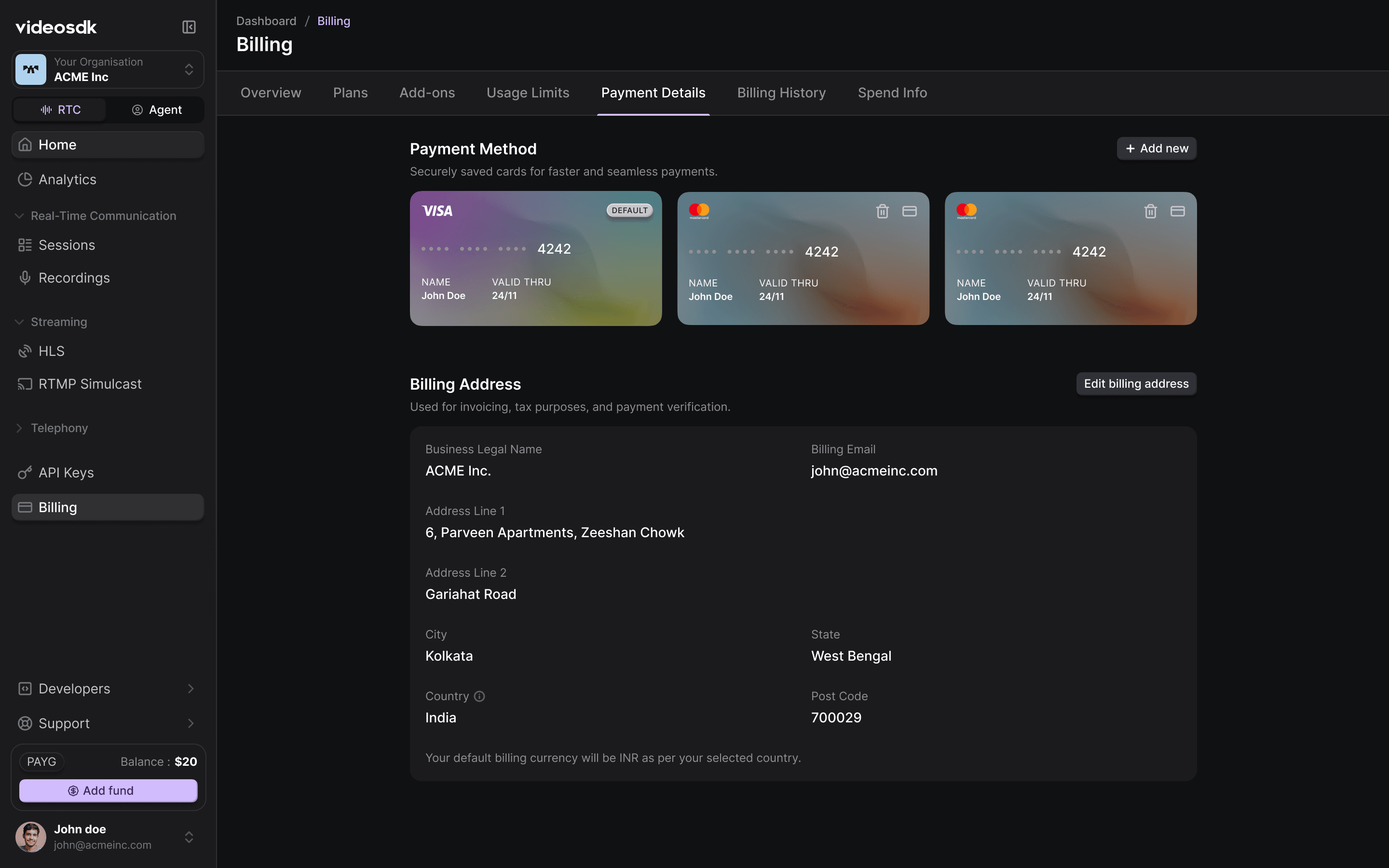 Payment Details Management