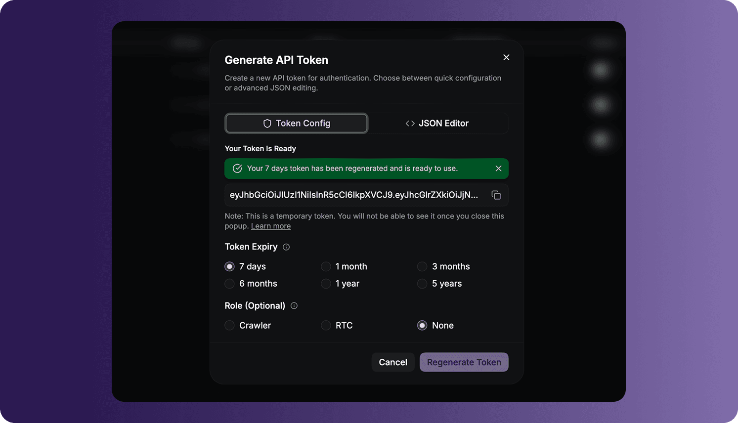 Generate Token Config