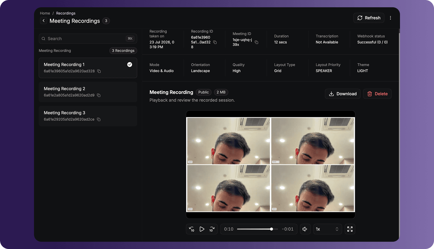 Meeting recording