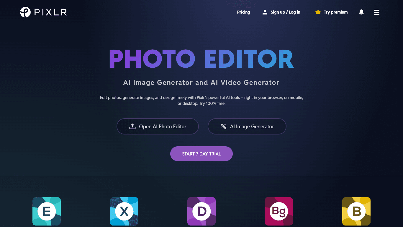 Pixlr Free Online AI Photo Editor Design Tools